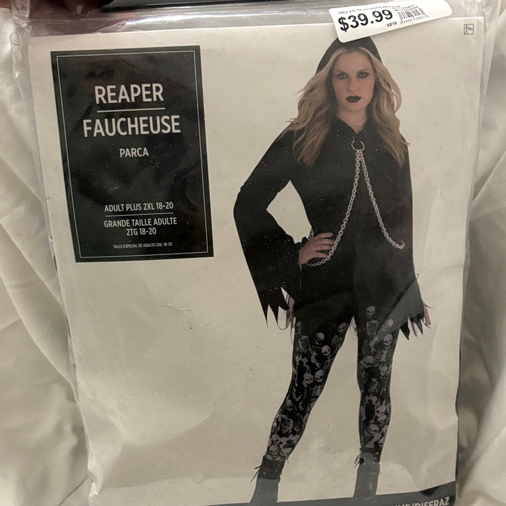 Party City Reaper Faucheuse Leggings - Black and Gray